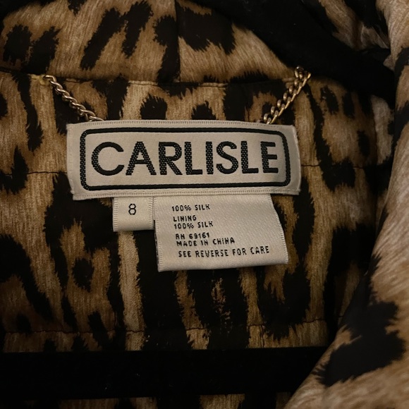 Carlisle Silk Leopard Print Jacket with Leather Tie Details. - Picture 3 of 7
